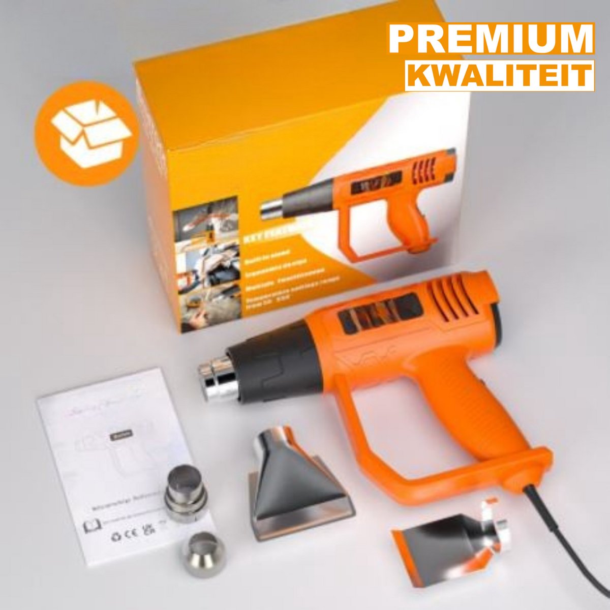 Warmtepistool Deluxe - 2000W Professionele Dubbele Temperatuurinstellingen 60℃-600℃ - Snelle Heteluchtpistoolset met 4 Nozzles