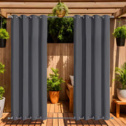 Waterdicht buitengordijnen - Winddicht en verduisterend - Voor Overkapping, Tuinterras, Gazebo en Pergola - Thermisch Geïsoleerd - Donkergrijs 140x275cm