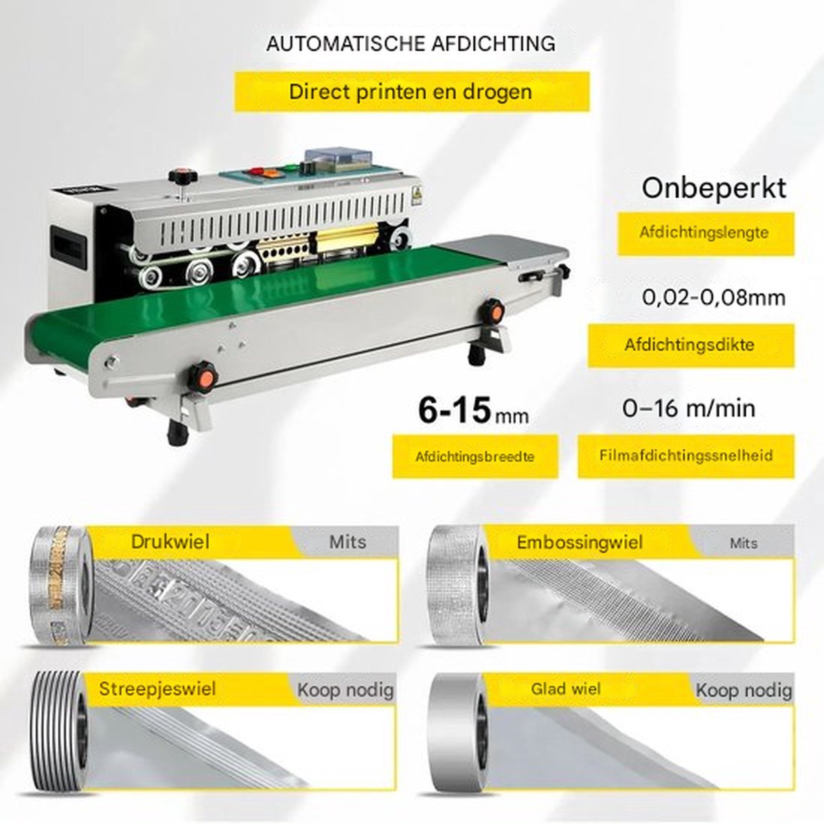 Automatische sealer PRO - Voedsel - Sluitmachine - Datum Coder - Voor Verpakking - Geneeskunde