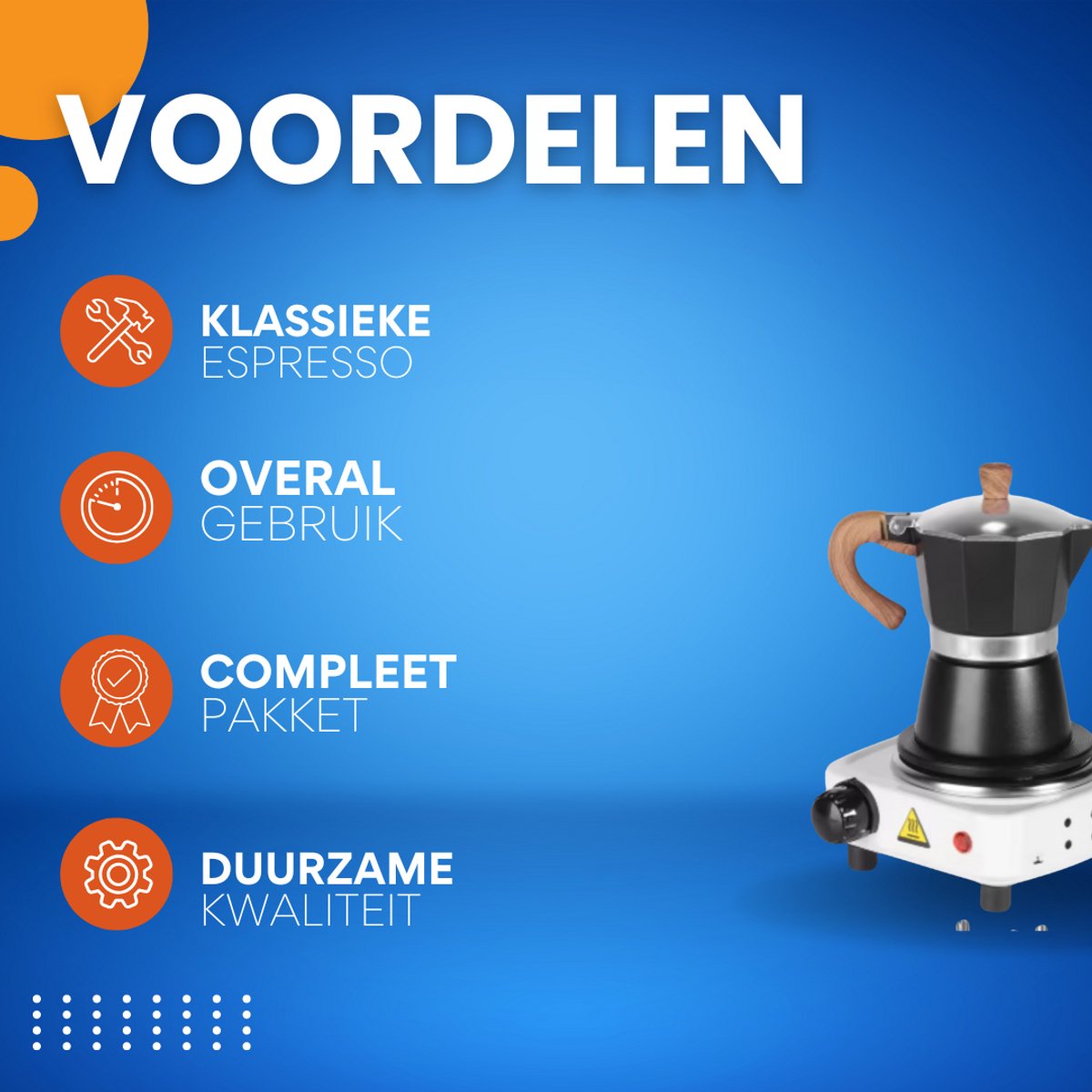 Espresso koffiemaker - Zwart - Percolator - Moka pot - Met Koffiemolen - Camping en thuisgebruik