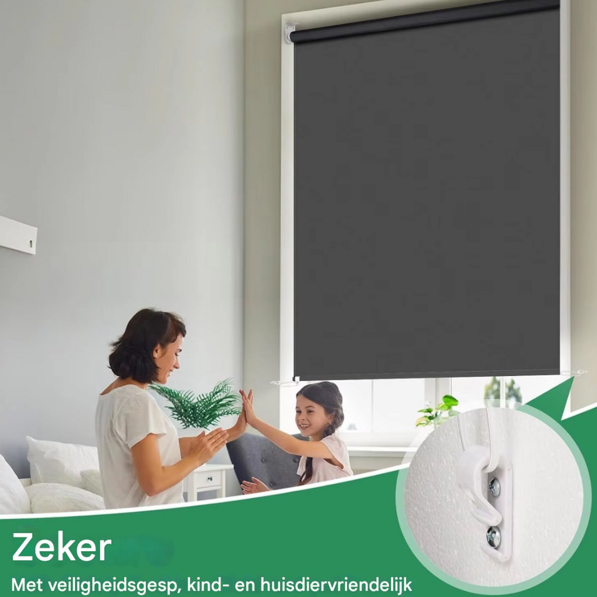 Verduisterende Rolgordijnen- Voor Binnenramen - Thermisch Geïsoleerd en UV-Bescherming - Voor Slaapkamer en Privacy - 160x240 cm - Grijs