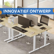 Elektrisch Sta-Bureau - Voor Thuis of Kantoor - In Hoogte Verstelbaar Ergonomisch Computerbureau met USB-Oplaadpoort en Geheugenfunctie - Color: 140x60cm Oak