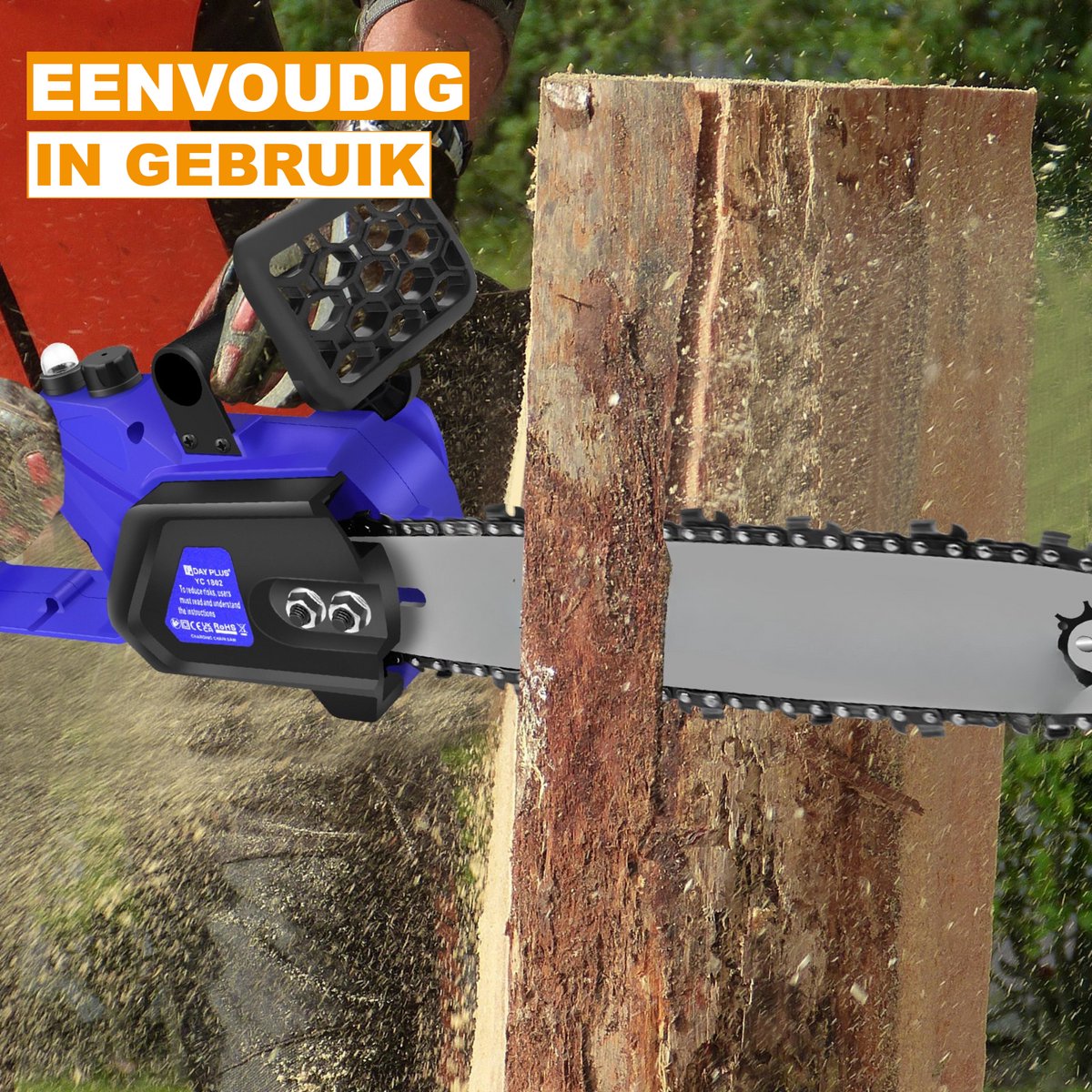 Draadloze Elektrische Kettingzaag Zyren - 12-Inch - Borstelloze Mini Kettingzaag met Batterij en Gereedschapskist - Handheld voor Hout Snijden en Tuinboom