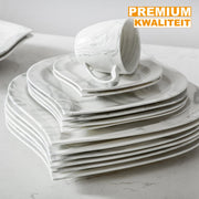 Opulent Ontbijtborden – 12 persoons – 60 delig – Marmerlook Keramisch – Dinerborden – Kleine Borden
