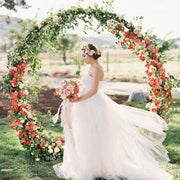 Happyment Bruiloft decoratie - Rond - Backdrop frame - Rozenboog - Boog - Versiering accessoires - Wit