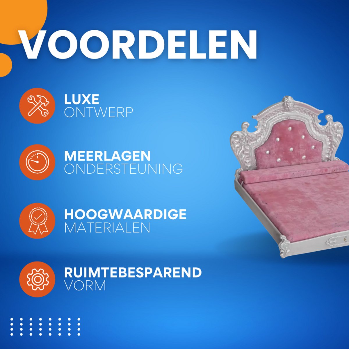 Hondenbank Diva - 135cm - Hondenbed - Hondensofa op poten - Hondenzetel - Comfort en zacht - Afneembaar kussen - Zacht