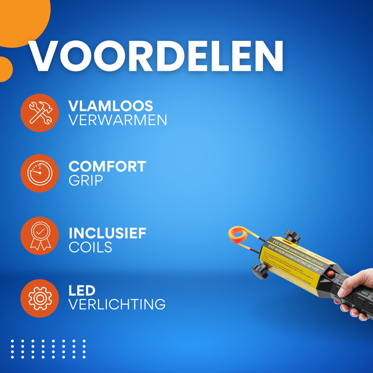 Magnetische Inductie Heater Kit - LED Verlichting & Comfort Grip - Vlamloos Verwarmen voor Auto Reparatie - 8/10 Coils Inclusief
