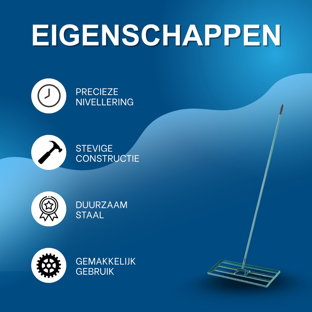 Gazonrakel - Nivellering hark - Gazonhark – Voor Tuin, Golf & Boerderij – 25,4 × 91,4 cm