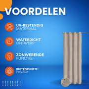 Privacygordijnen - Buitengordijn - Schaduwdoek - Voor Tuin, Veranda of Balkon - UV-bestendig & Zonwerend - Waterdicht Outdoor Design met Doorvoertules - Kleur: Beige-W84xL55in-213x140cm