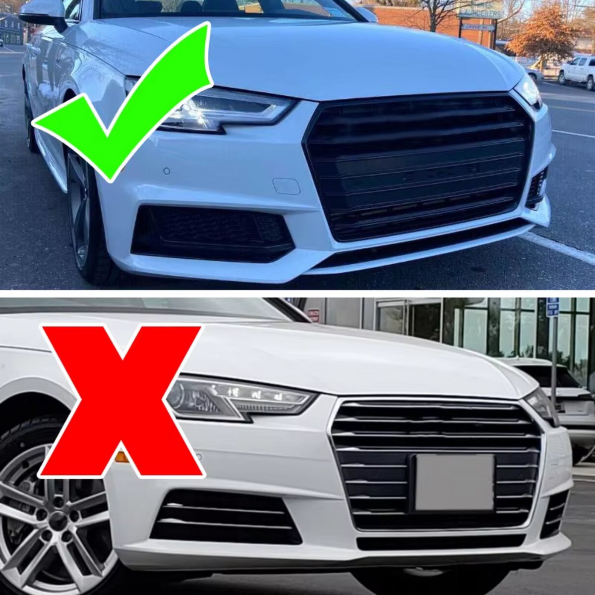 Voorbumper - Voor Audi A4 B9 S-Line/S4 2016-2018 - Auto accessoires - Onderste grille - Honingraat stijl - Gloss Zwart