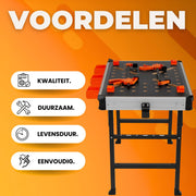 Werktafel en opspantafel - MDF werkbank - Inklapbaar Werkbank - Gereedschap - 454kg - 84,5x60x73,5cm