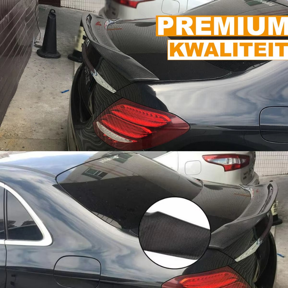 Spoiler Wing Bravion - Kofferbak Spoiler Wing Deluxe- Voor Mercedes E-Klasse W213 E300/E63 AMG Sedan (2017-2022) - Carbon Look - Auto Accessoires