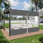 Zeildoek 210x240cm - Verranda - Dekzeil - Overkapping - Voor Terras, Pergola & Tuinhuis - Waterdicht - Wind - Donkergrijs