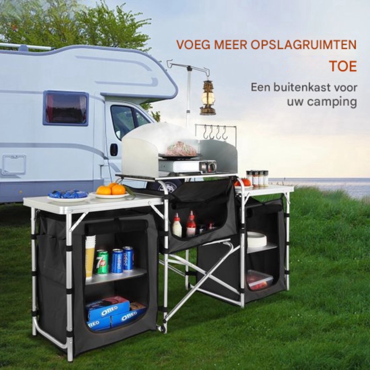 Happyment Campingkast - Keukenkastje - Tuinkast - Voor buiten - Camping buiten