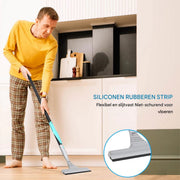 Vloerwisser Deluxe - 2 in 1 - Microvezel & Rubber Combinatie - 154cm Handvat - Voor Efficiënte Vloerreiniging in Huis