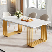 Moderne eetkamertafel Novio - Woonkamer -Marmerlook Blad - 160cm