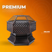 Tuinbarbecue - Vuurkorf - Vuurschaal - Terrashaard - Rookbarbecue - Voor Buiten BBQ - Stalen Kopsapparaat met Brandvertragende Gaasafdekking - 71 cm