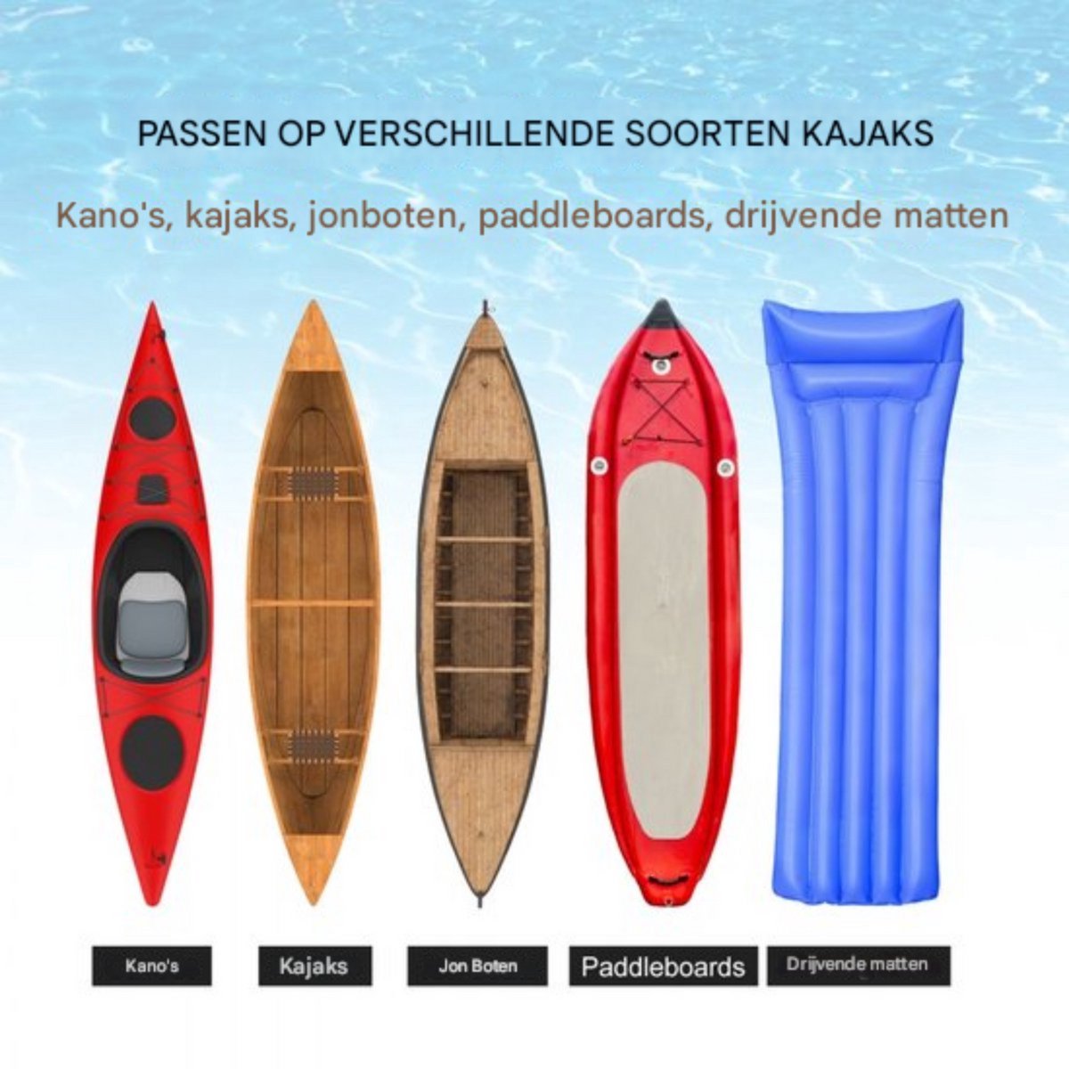 Kajak trolley - Voor SUP, Kano, Kayak, Surfplank - Surf trolley - Opvouwbare Kano trolley - PU Banden - 113KG