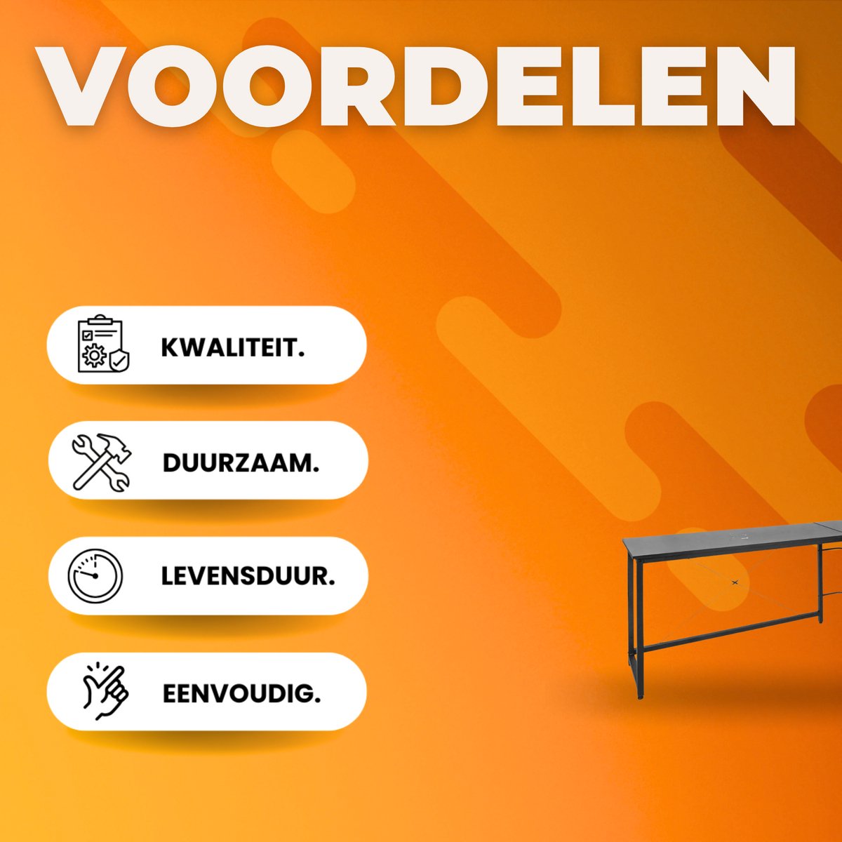 L-vormig Hoekbureau - Voor Thuiswerk, Gaming of Kantoor - Ruimtelijk Workstation met PC & Laptopruimte - 167 cm - Zwart