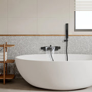 Badkraan - Met waterval - Voor badkamers - Luxe uitstraling met warm/koudfunctie - Zwart