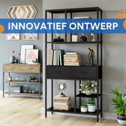 Boekenkast XL Milano - 4 Lades - Boekenrek - Woonkamer, slaapkamer en kinderkamer - Hout - 180x90cm