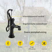 Waterpomp - Handdrukpomp - Grondwaterpomp - Gietijzer - 22 cm Wateruitlaat