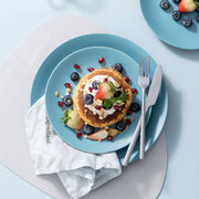 Azzuro Serviesset Contrasto - 16 delig - 4 persoons - Blauw/Zwart - Dinerborden - Bordenset - Diepe borden - Ontbijtborden - Servies - Keukenservies