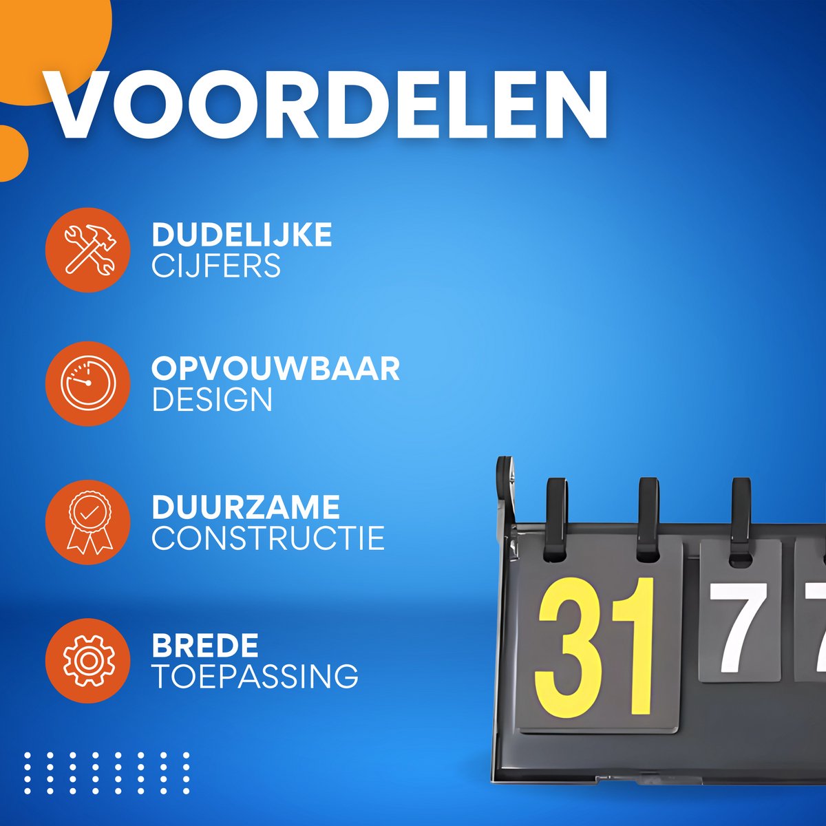 Sport Scorebord - Voor badminton, volleybal, tafeltennis, voetbal en boksen - Competitie sportscorebord - Draagbaar