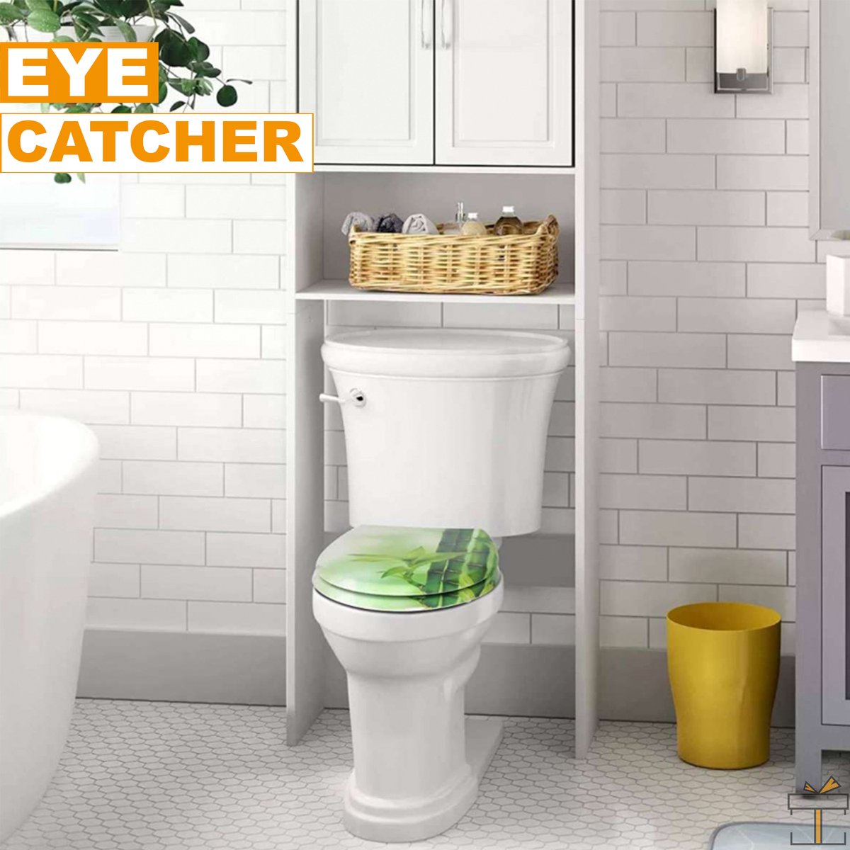 Happyment Antibacteriële Toiletbril Bamboe groen - Met Softclose - Universeel - Toiletbrillen - WC Bril - Toiletzitting