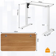 Happyment Sta of zit bureau Deluxe - In hoogte verstelbaar 72-116 cm - Werk - Computer Bureau - Studie - Bruin - Elektrisch