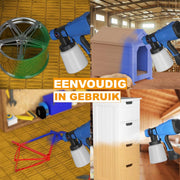 Draadloos Verfspuitpistool - 1000ML Capaciteit - 3 Patronen - Krachtig Elektrisch HVLP Spuitpistool - Voor Plafonds & Muren