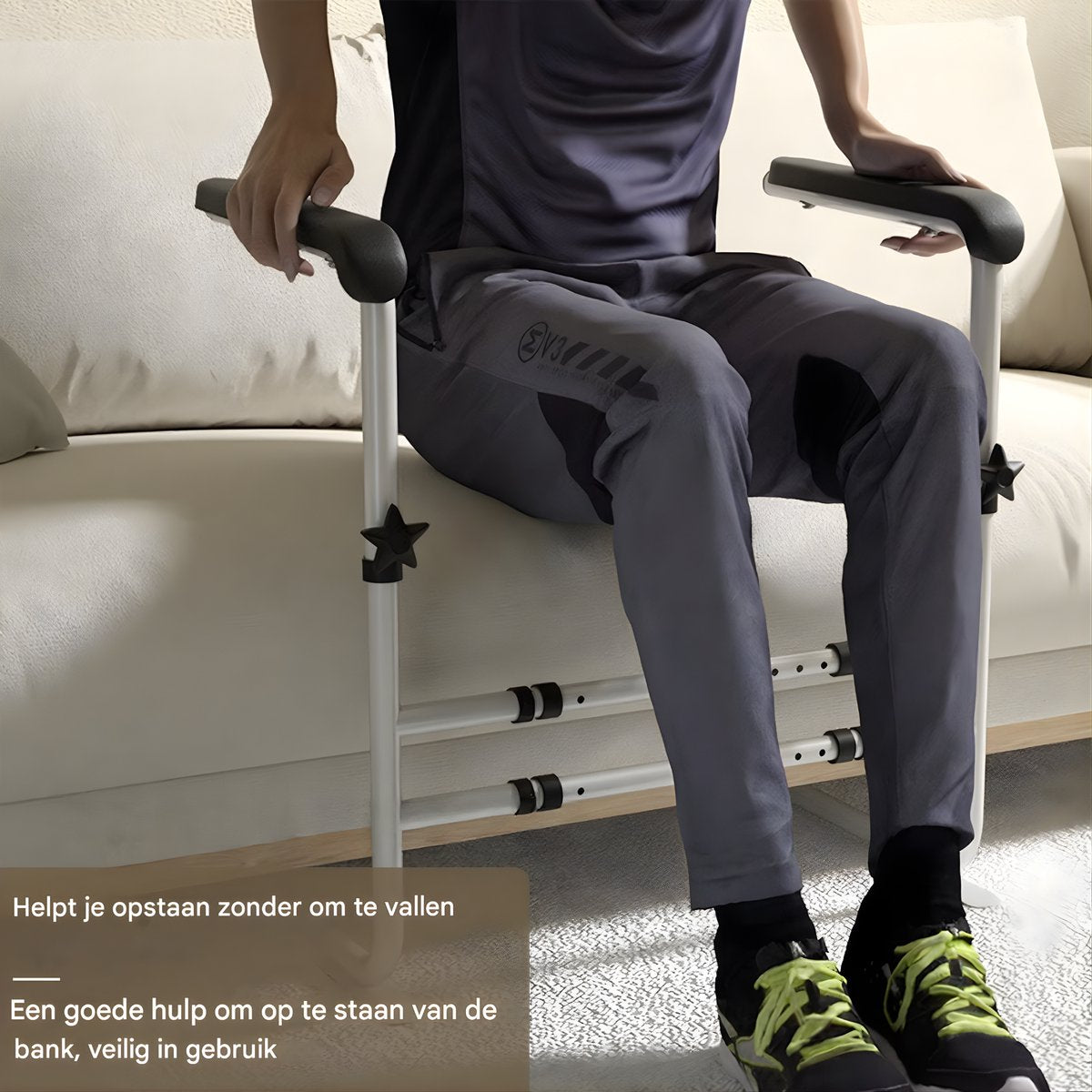 Opstahulp - Veligheidsgreep - Hulpmiddelen - Bed beugel - Bedsteun - Voor Ouderen & Zwangere Vrouwen - In Hoogte Verstelbare - Wit