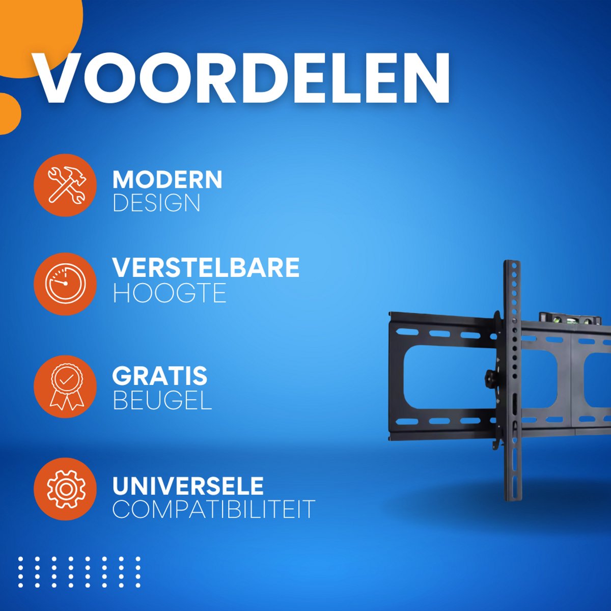 TV muurbeugel - Voor 26"-75" - Kantelbaar - Ultra Slim & ruimtebesparend - Statief - Zwart