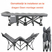 Opvouwbare Stretcher - Voor buiten, tuin, kamperen, terras & zwembad - Draagbaar - Veldbed - Comfortabel zonnebed loungestoel - Lichtgewicht aluminium frame