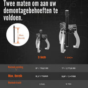 Poelietrekker - Cranktrekker - Lagertrekker - Vliegwieltrekker - Kogellagertrekker - 2-delig Trekgereedschap - Lagertrekker Set Maat 2 of 5