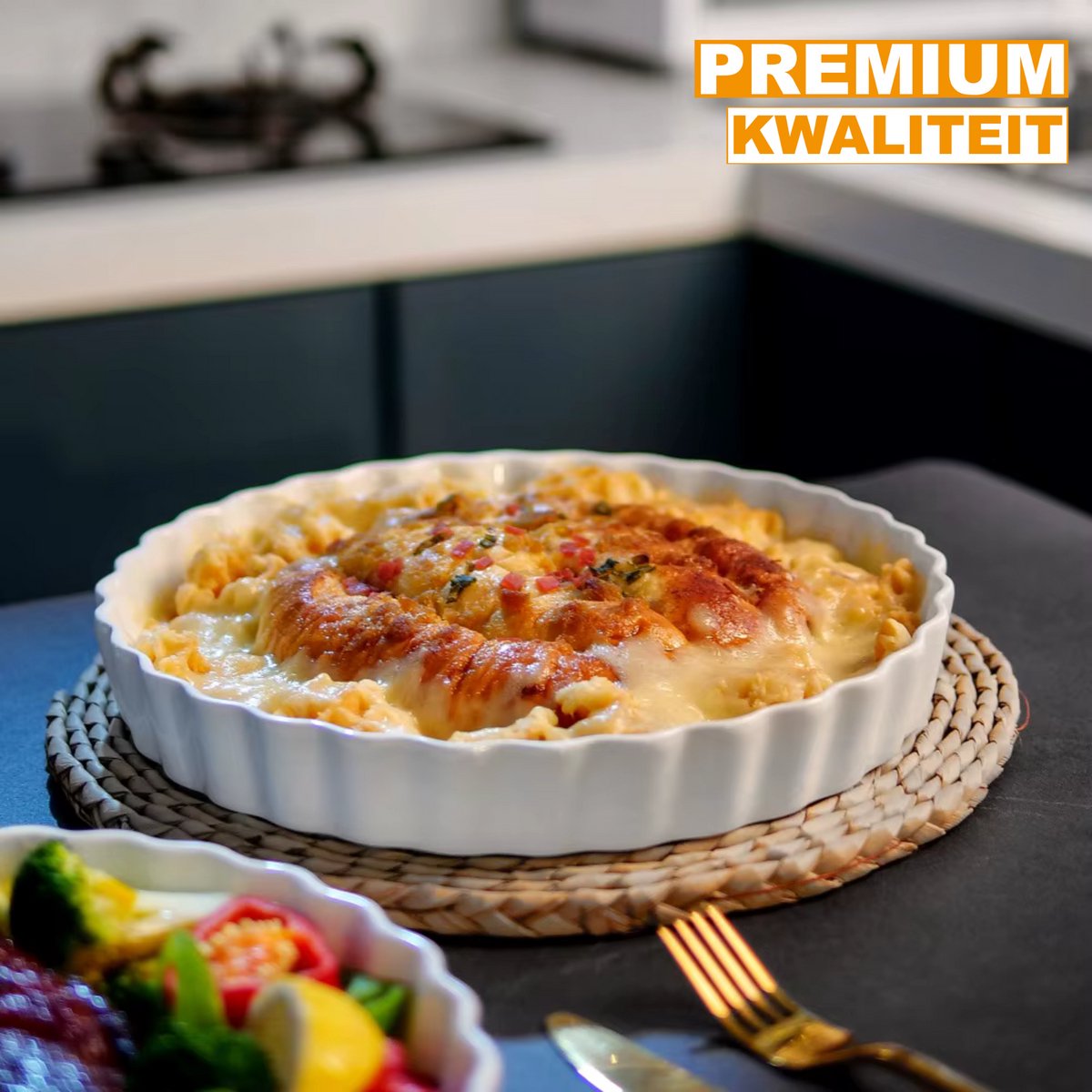 Ventina Ovenschaal - 1 delig - Wit - 1200ML - Servies - Diepe borden - Ontbijtborden - Bordenset