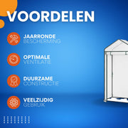 Foliekas Tuinkas - Winterbestendig - PE-folie 135 g/m² - Kweekhuis - Broeikas - Kweekkast voor tomaten & klimplanten - 100x50x190cm Wit