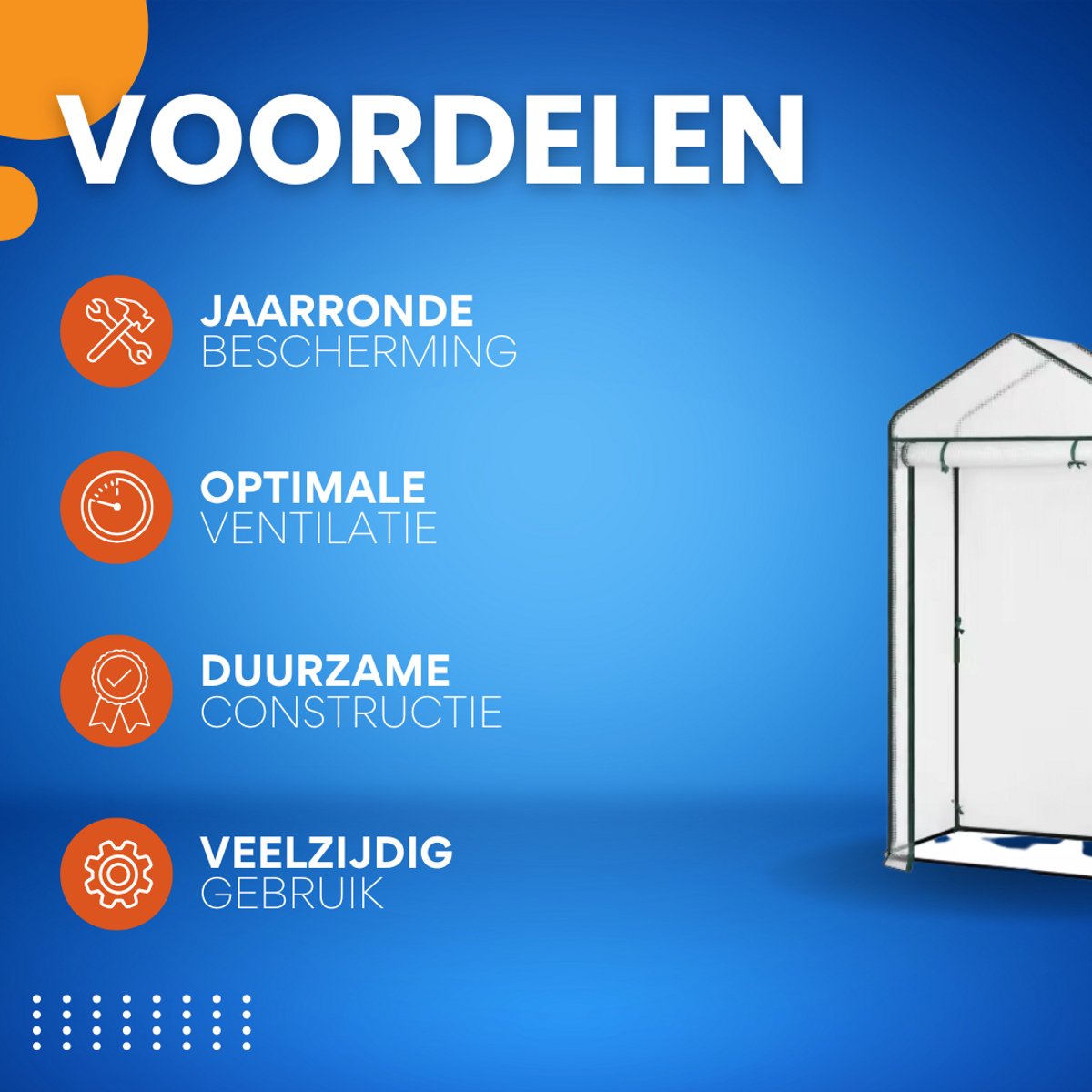 Foliekas Tuinkas - Winterbestendig - PE-folie 135 g/m² - Kweekhuis - Broeikas - Kweekkast voor tomaten & klimplanten - 100x50x190cm Wit