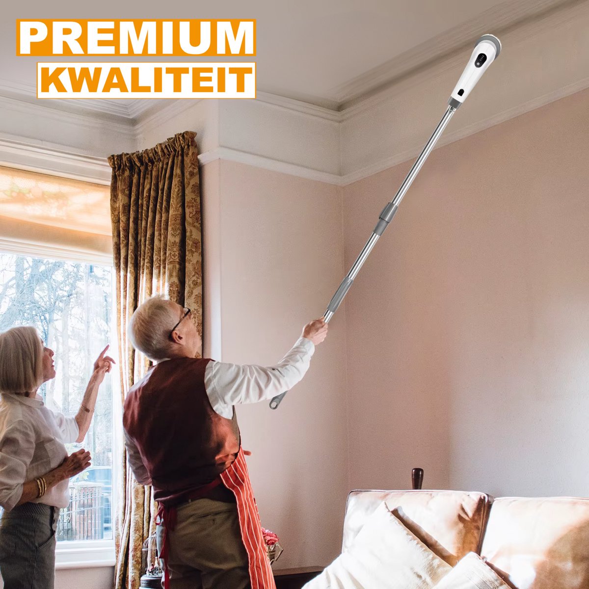 Elektrische Spin-Scrubber Tavien - 10-in-1 - Draadloos Oplaadbaar, Verstelbare Handgreep, Elektrische Reinigingsborstel voor Douche & Thuisgebruik