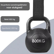 Spanbanden met ratel - 10 stuks - Sjorband - Ratelriemen 25mm/6m -800kg trekkracht - Polyester Zwart