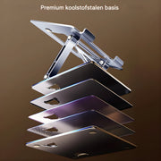Laptoptafel – Tablethouder - Bedtafel - Laptopstandaard - Voor thuiskantoor en presentaties –Aluminium / Zwart