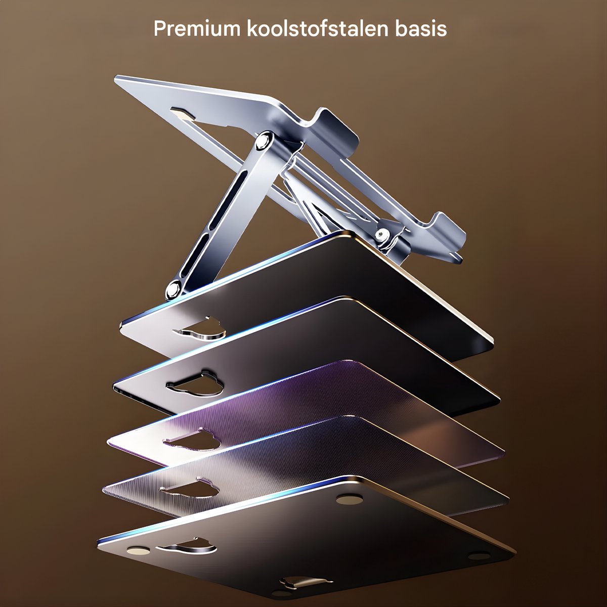 Laptoptafel – Tablethouder - Bedtafel - Laptopstandaard - Voor thuiskantoor en presentaties –Aluminium / Zwart