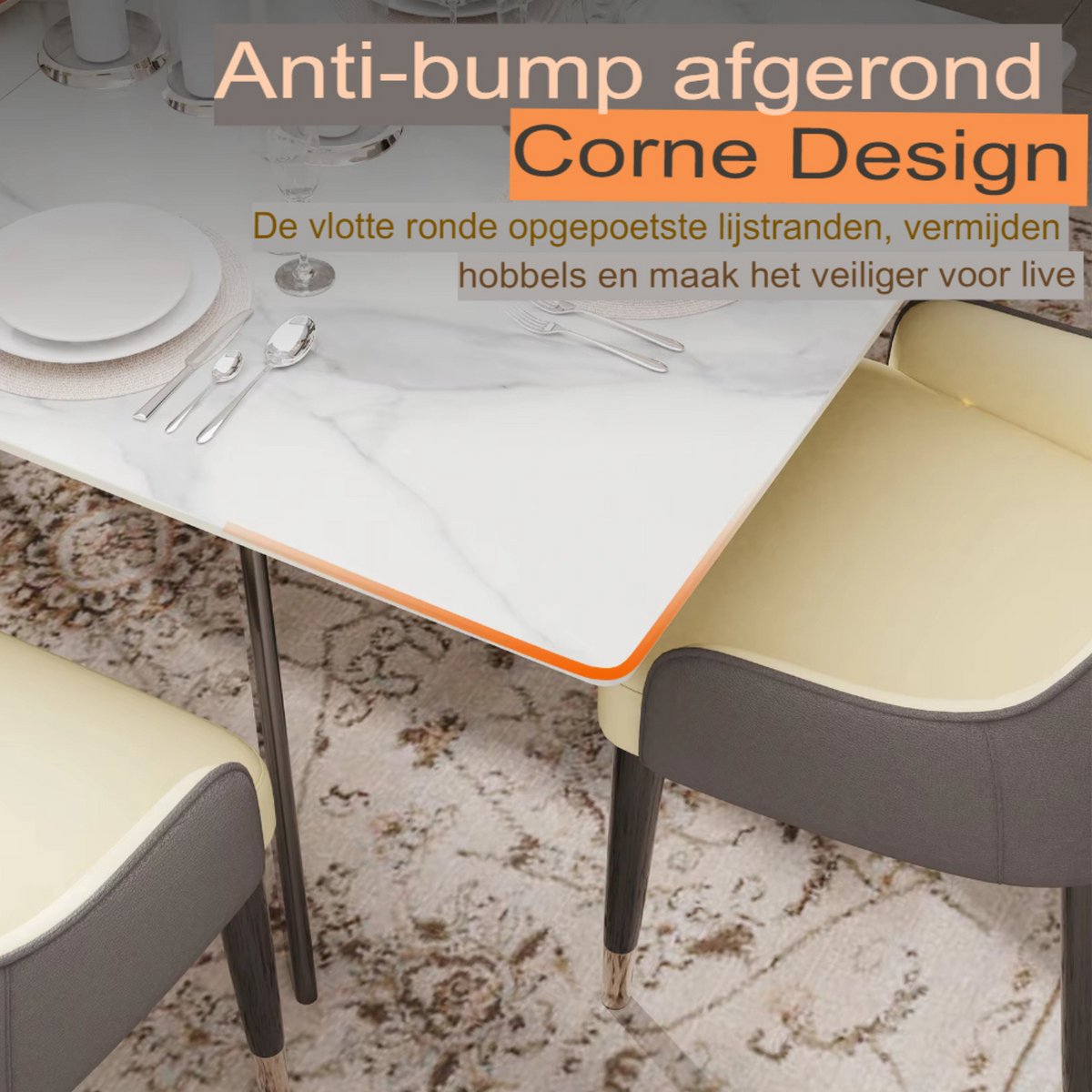 Eettafel Zenia - 4 tot 8 personen - Zwart - Uitschuifbaar - 130-160cm - Rechthoekig