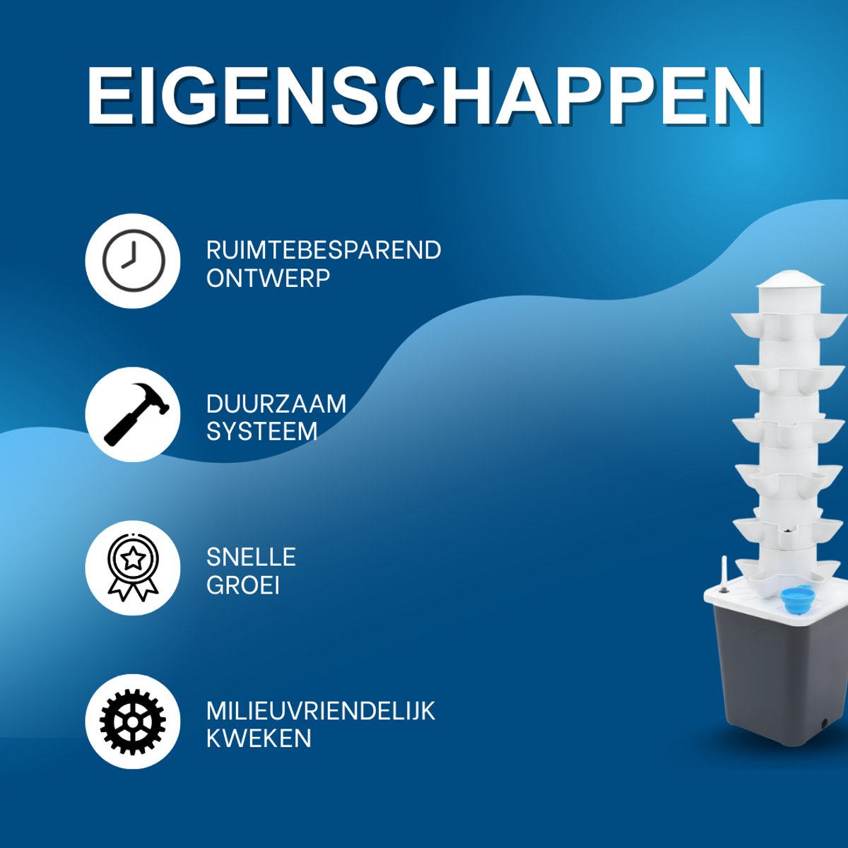 Kweeksysteem - Plantentoren - Voor tuin en binnengebruik - Wit