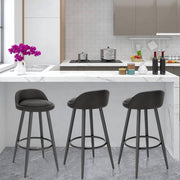Bolt Edge Leren Barkrukken - Antraciet - Ergonomisch - Zithoogte 69cm - Set van 2