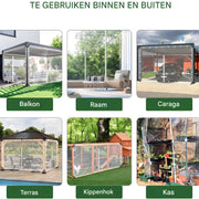 Dekzeil - Afdekzeil - Zeildoek - Voor Tuinhuis & Terras -Transparant 200x250cm