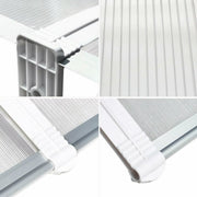 Deur- en Raam Regenhoes - Deurluifel - Overkapping - Moderne Polycarbonaat Zonnescherm en Deurluifel voor Voordeur en Buitenterras - 120x75cm Wit