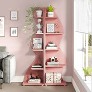 Moderne boekenkast 5 lagen - Zwart - Boekenrek - Woonkamer, slaapkamer en kinderkamer - Hout - 50 cm (D) × 48 cm (B) × 177 cm (H)