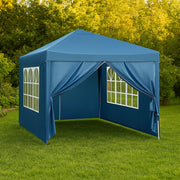 Happyment Partytent met zijwanden - Easy up - Opvouwbaar - Paviljoen - Waterdicht weerbestendig - Blauw - 3x3 m