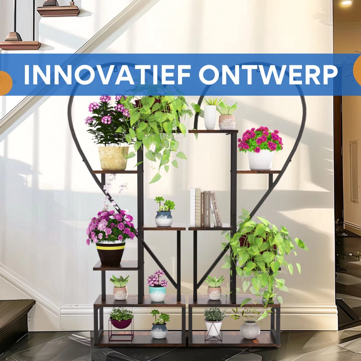 Plantenstandaard Vaylen hart - Voor Tuin of woonkamer - Plantenrek - Plantentafel